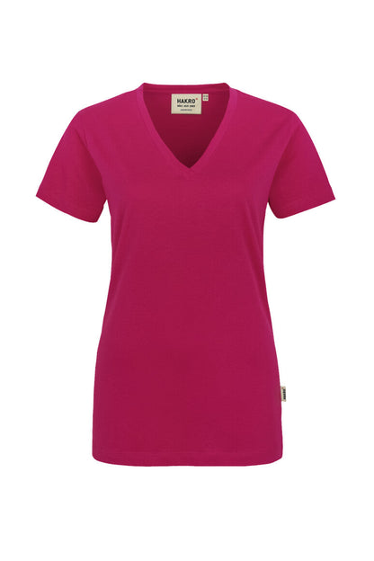 HAKRO Damen V-Shirt Classic - Magenta - 1