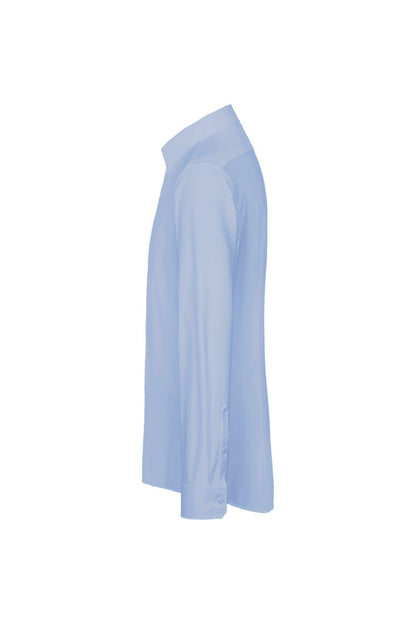 HAKRO Hemd Natural Stretch Regular - Ozeanblau - 2