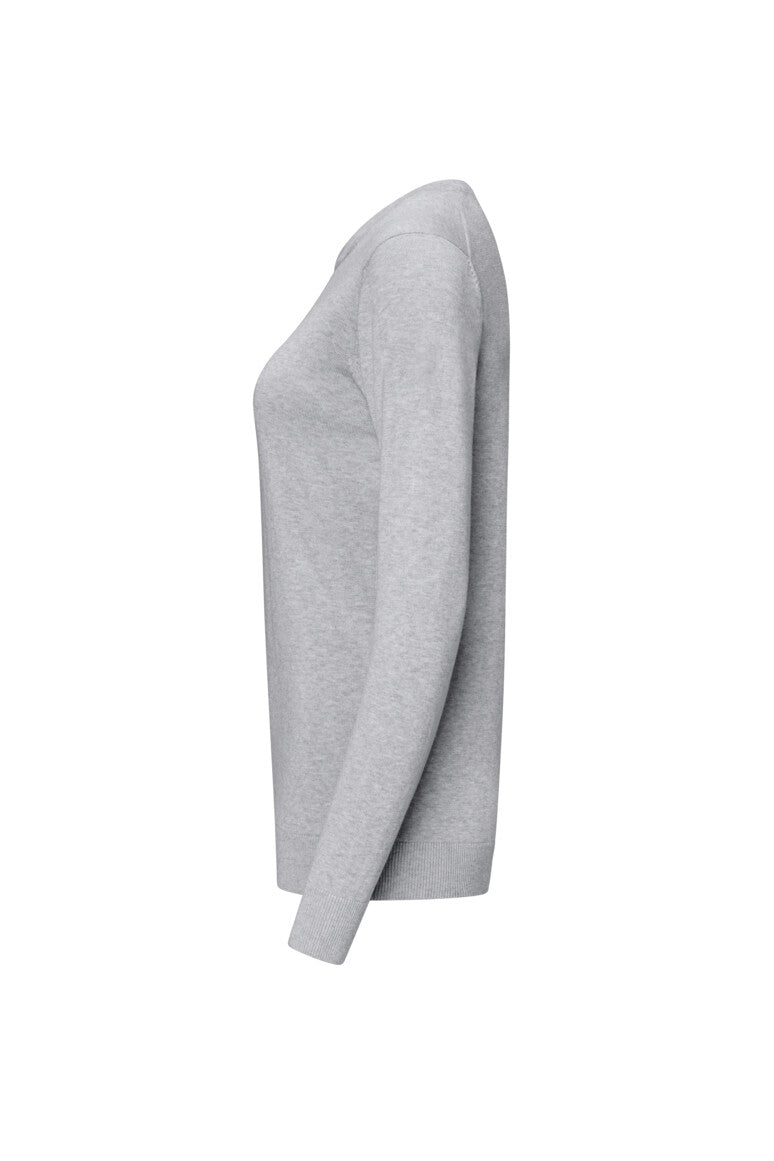 HAKRO Damen Pullover Premium-Baumwolle - Grau meliert - 2