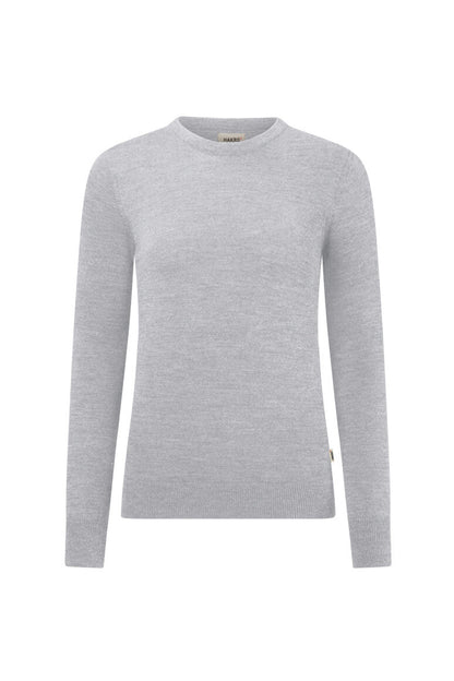 HAKRO Damen Pullover Merino-Wolle - Grau meliert - 1