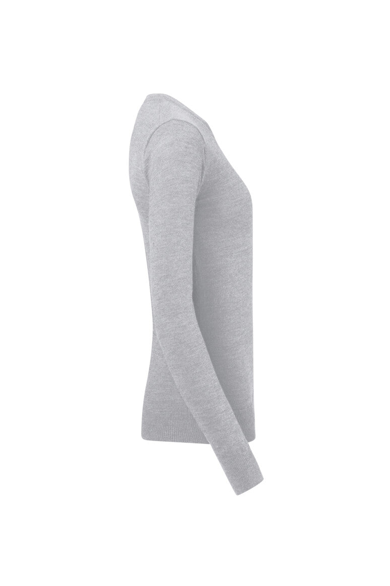 HAKRO Damen Pullover Merino-Wolle - Grau meliert - 4