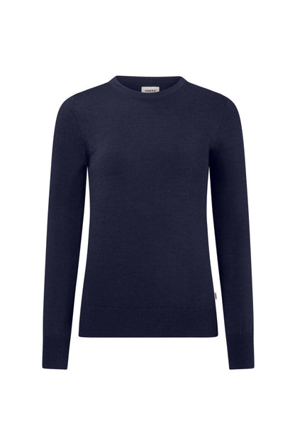 HAKRO Damen Pullover Merino-Wolle - Tinte - 1