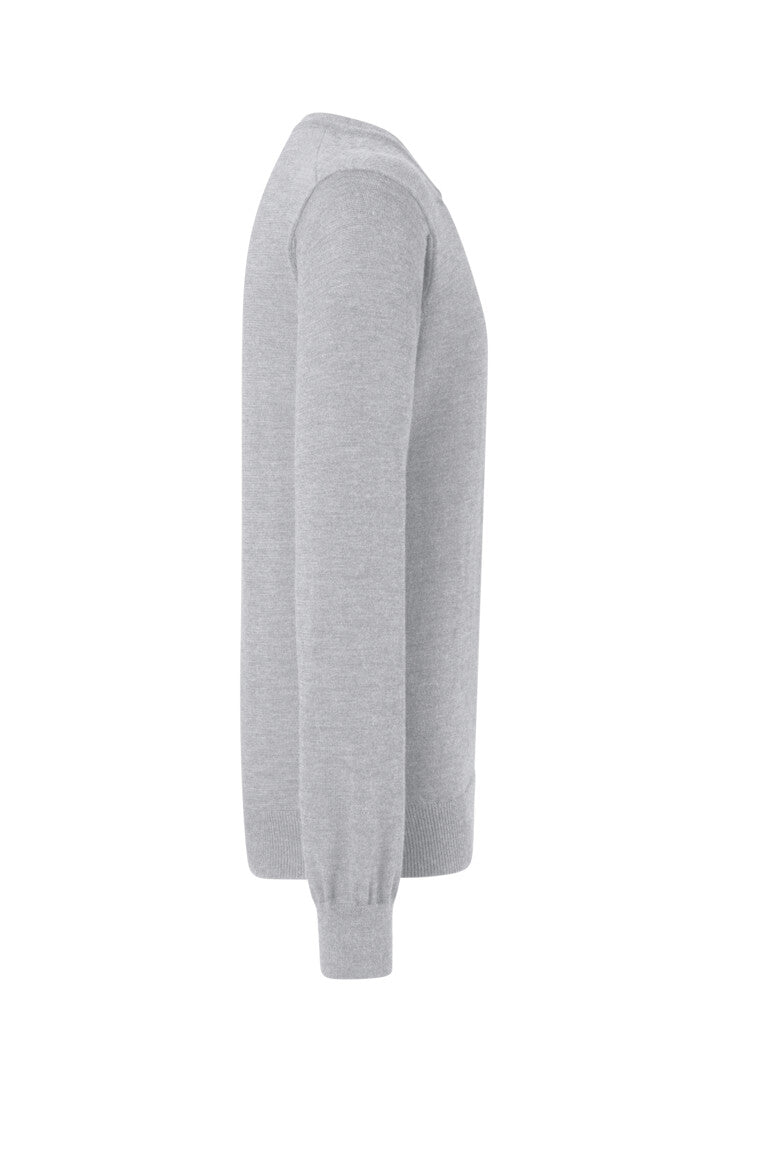 HAKRO Pullover Merino-Wolle - Grau meliert - 4