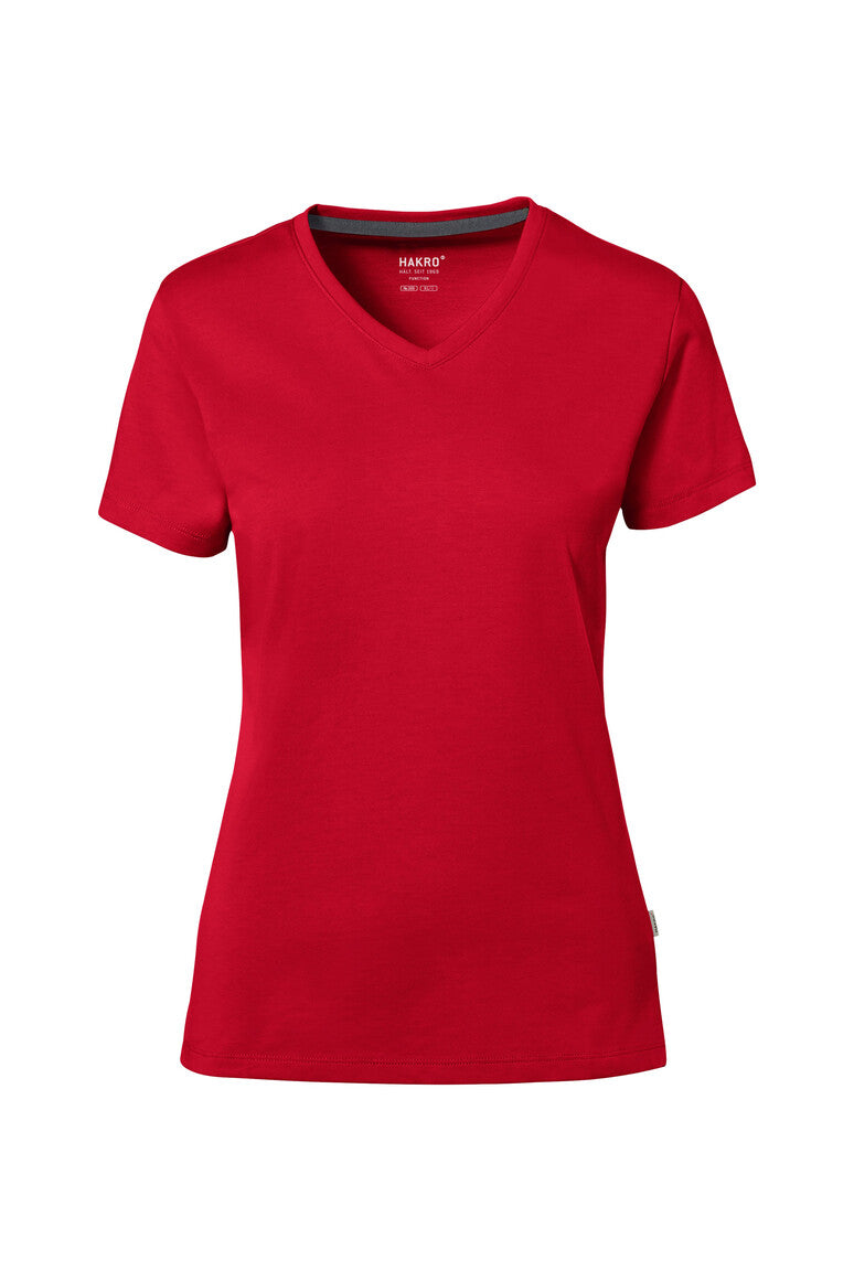 HAKRO COTTON TEC® Damen V-Shirt - Rot - 1
