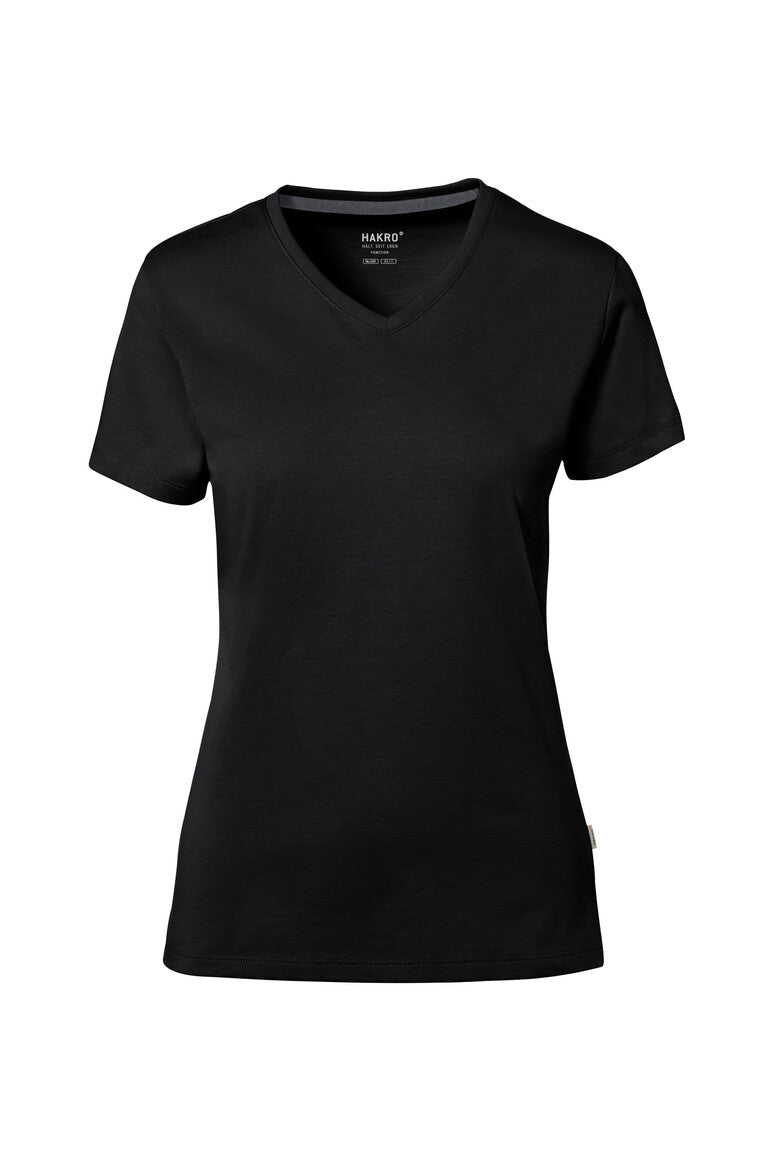 HAKRO COTTON TEC® Damen V-Shirt - Schwarz - 1