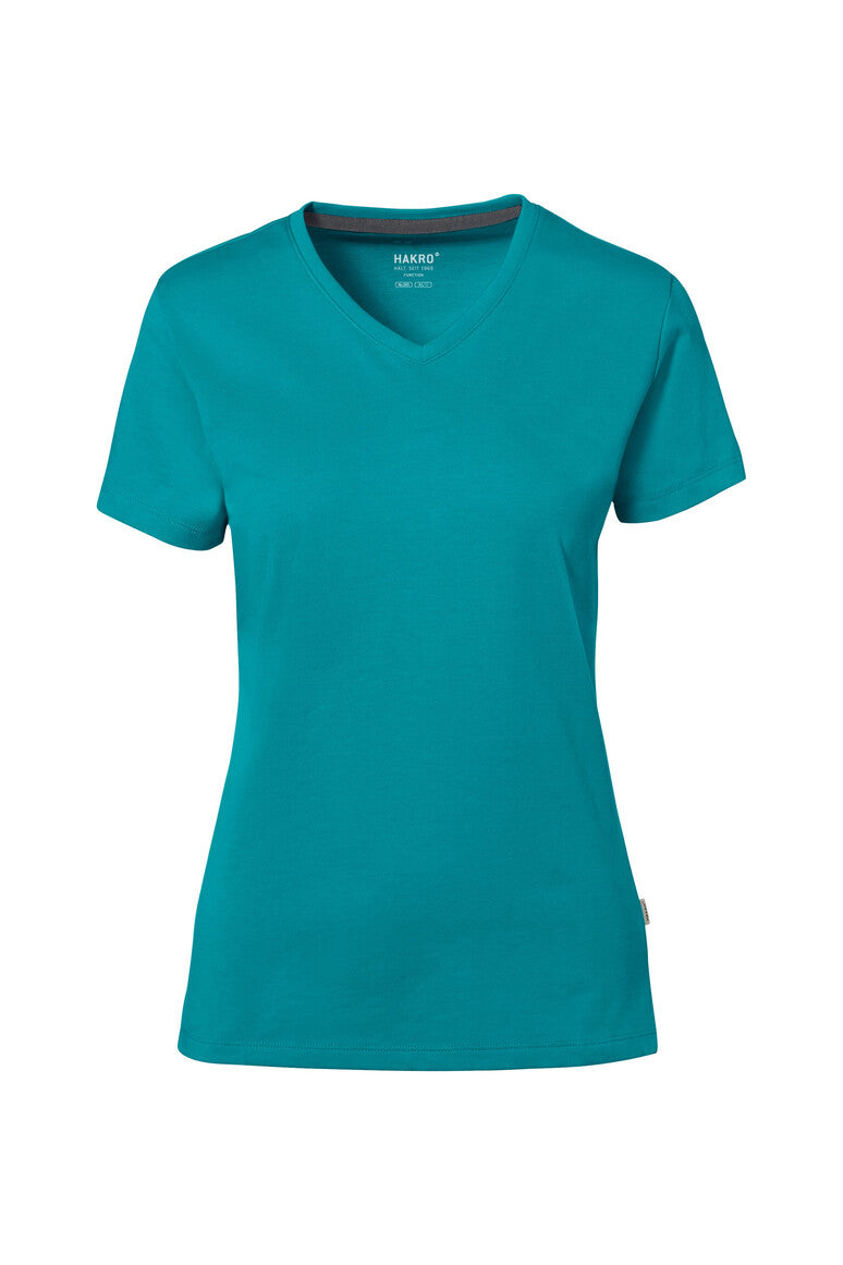 HAKRO COTTON TEC® Damen V-Shirt - Smaragd - 1