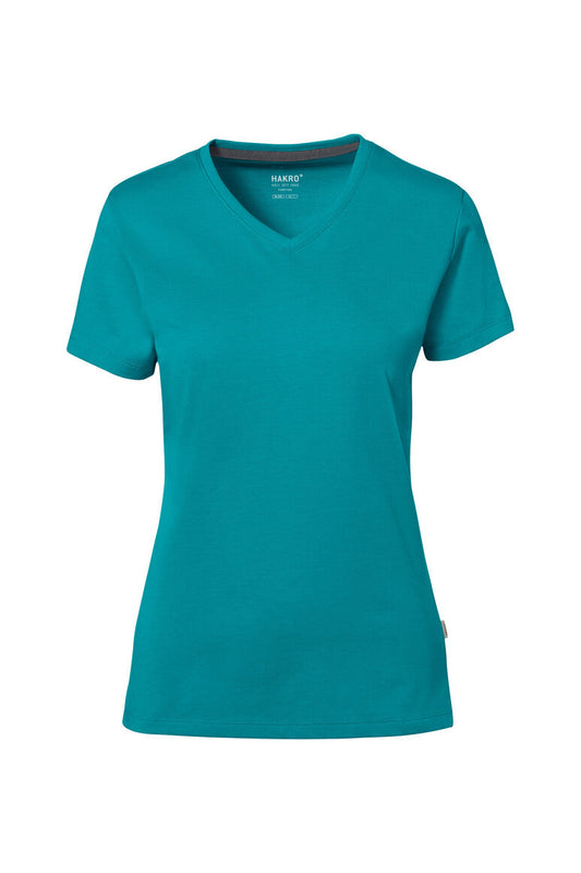 HAKRO COTTON TEC® Damen V-Shirt - Smaragd - 1