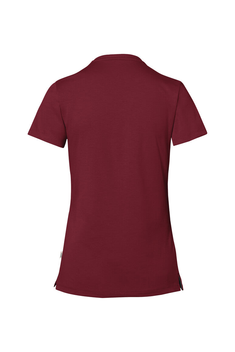HAKRO COTTON TEC® Damen V-Shirt - Weinrot - 3