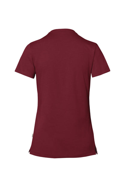 HAKRO COTTON TEC® Damen V-Shirt - Weinrot - 3