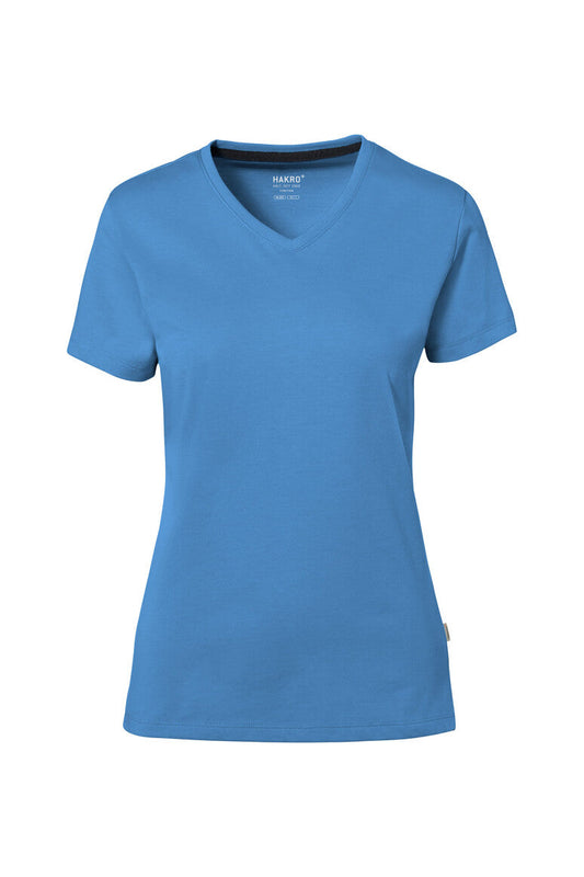 HAKRO COTTON TEC® Damen V-Shirt - Malibublau - 1