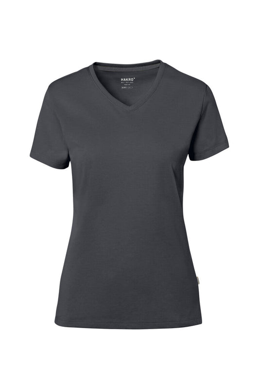 HAKRO COTTON TEC® Damen V-Shirt - Karbongrau - 1