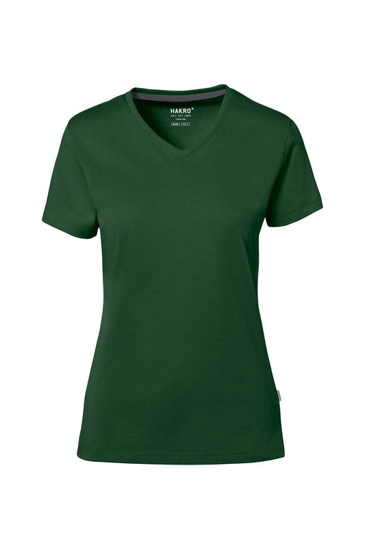 HAKRO COTTON TEC® Damen V-Shirt - Tanne - 1