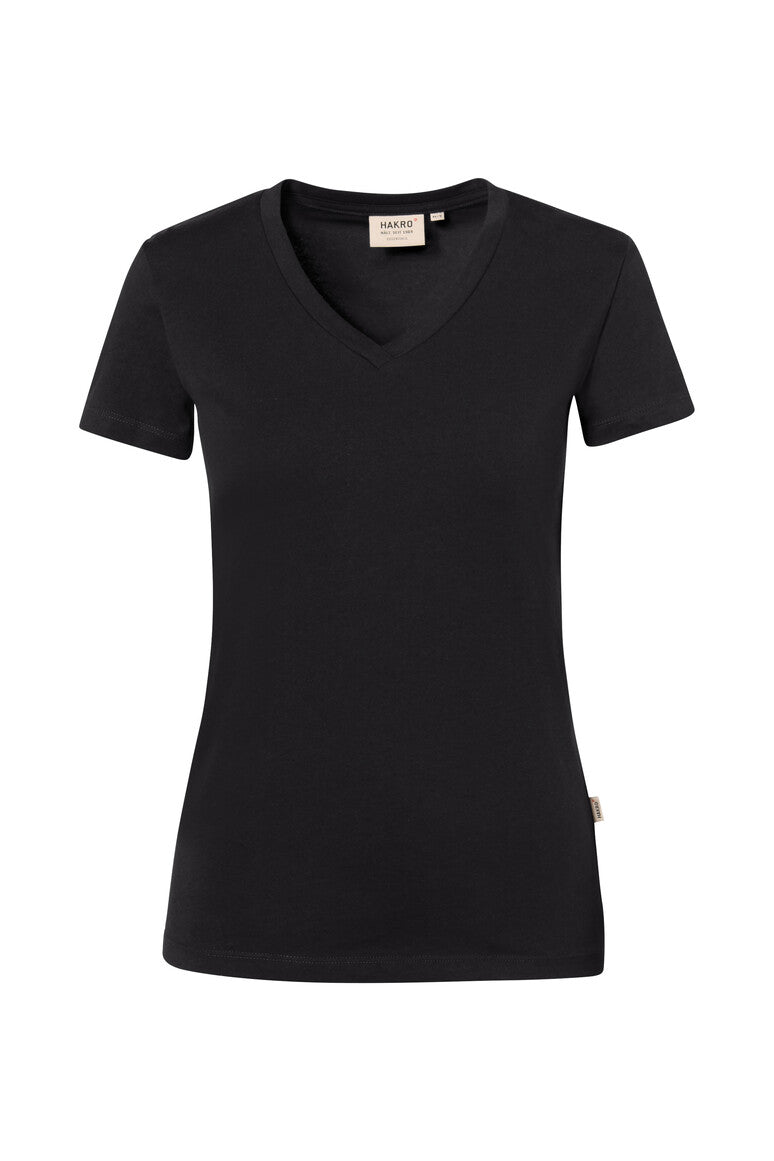 HAKRO Damen V-Shirt Stretch - Schwarz - 1