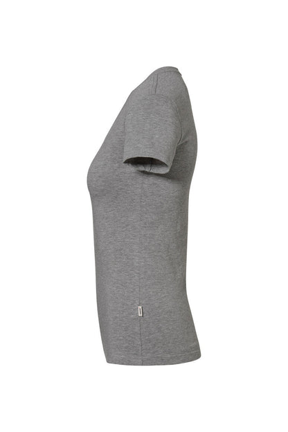 HAKRO Damen V-Shirt Stretch - Grau meliert - 2