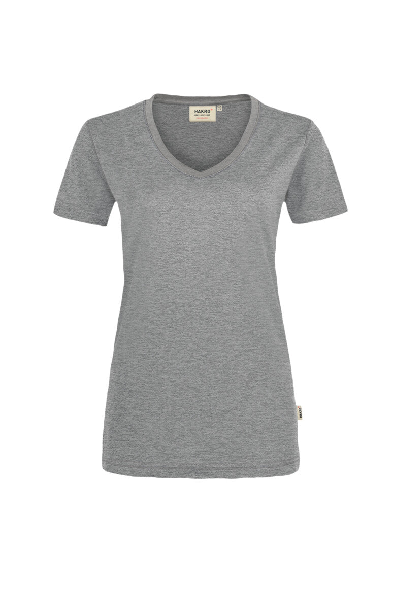 HAKRO Damen V-Shirt MIKRALINAR® - Grau meliert - 1