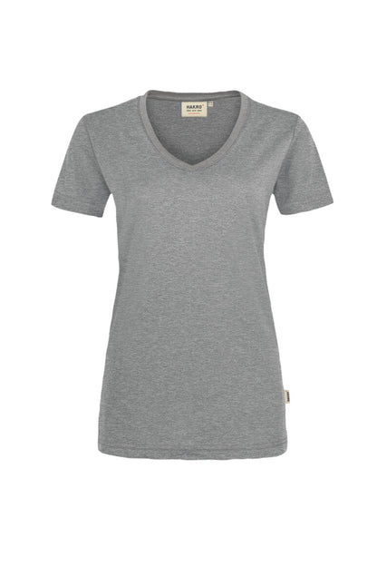 HAKRO Damen V-Shirt MIKRALINAR® - Grau meliert - 1