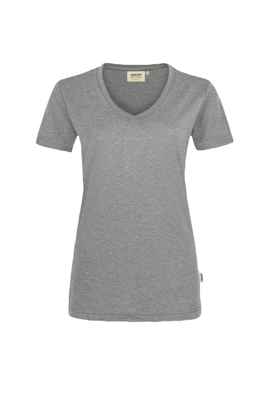 HAKRO Damen V-Shirt MIKRALINAR® - Grau meliert - 1