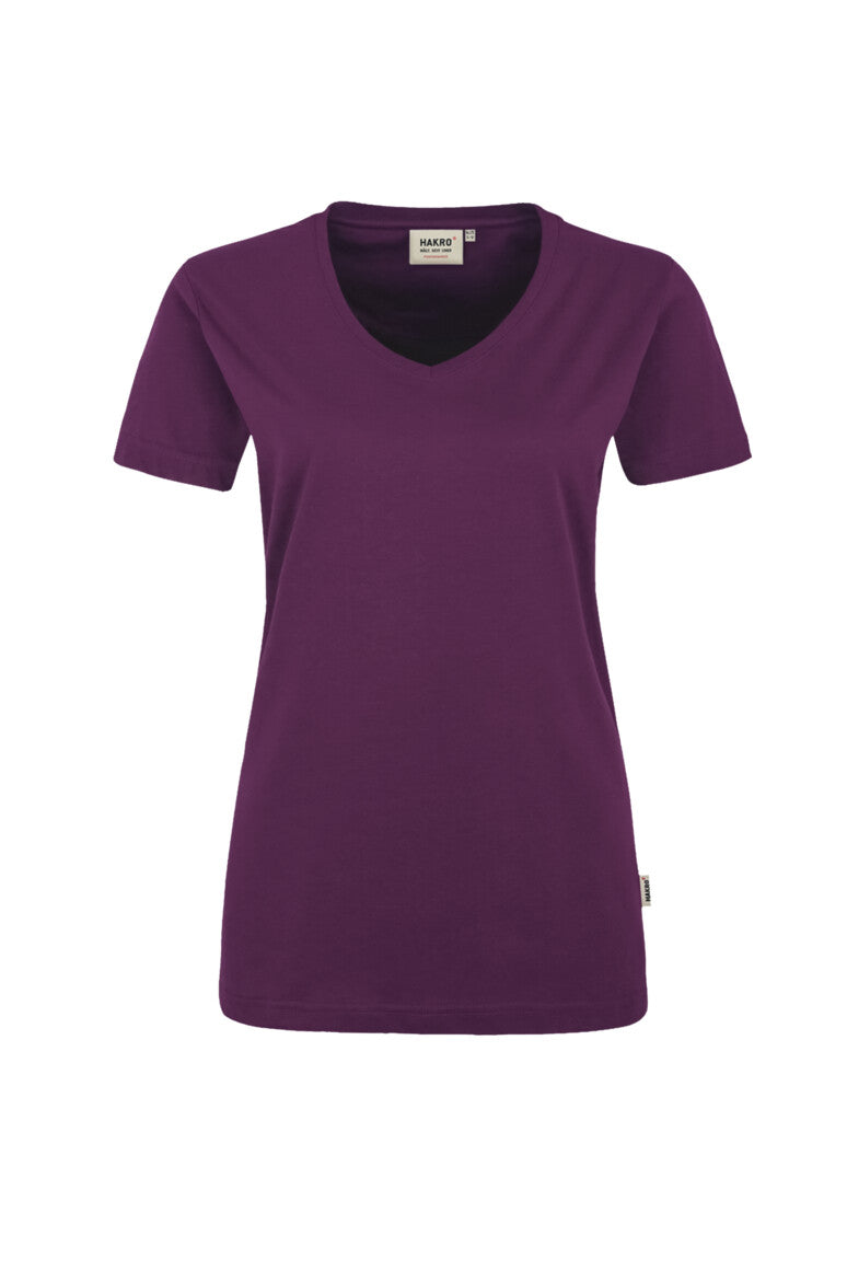 HAKRO Damen V-Shirt MIKRALINAR® - Aubergine - 1