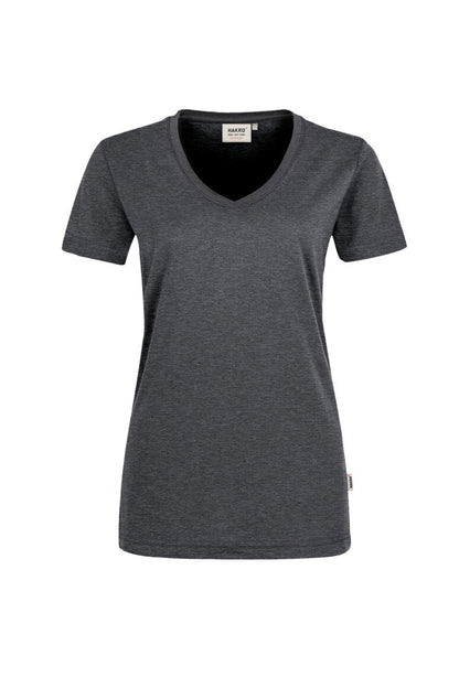 HAKRO Damen V-Shirt MIKRALINAR® - Anthrazit meliert - 1