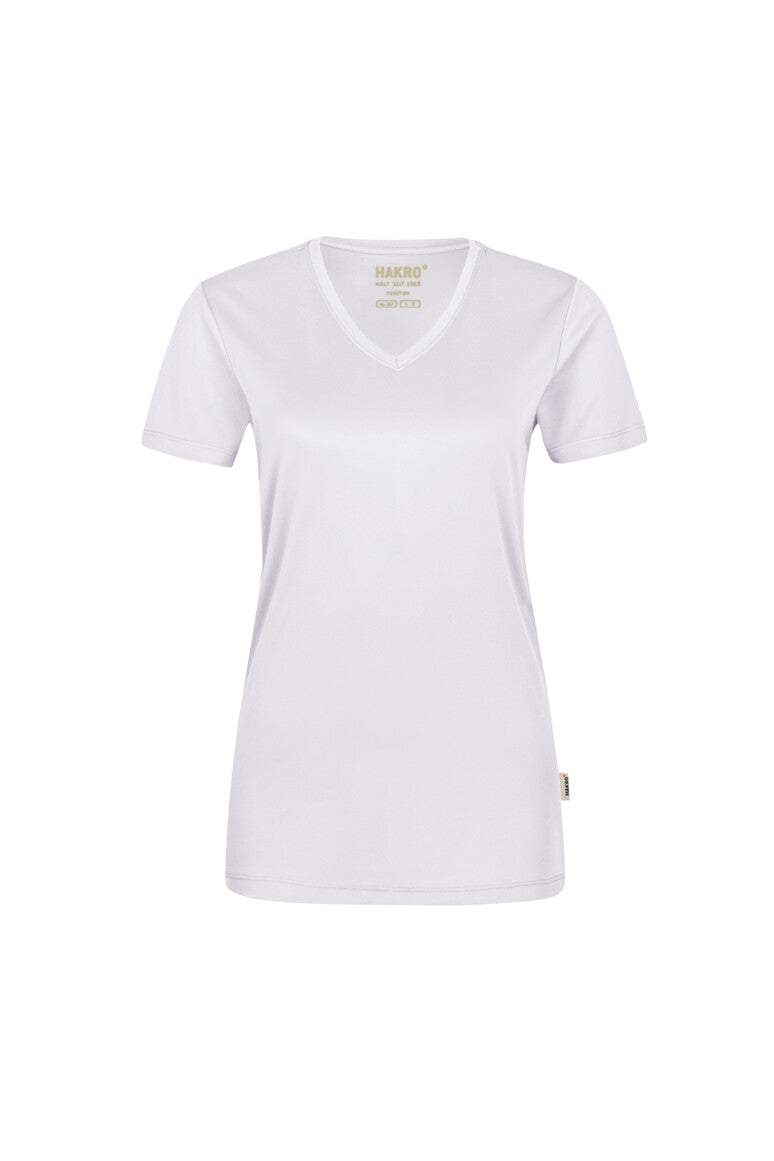 HAKRO Damen V-Shirt COOLMAX® - Weiß - 1