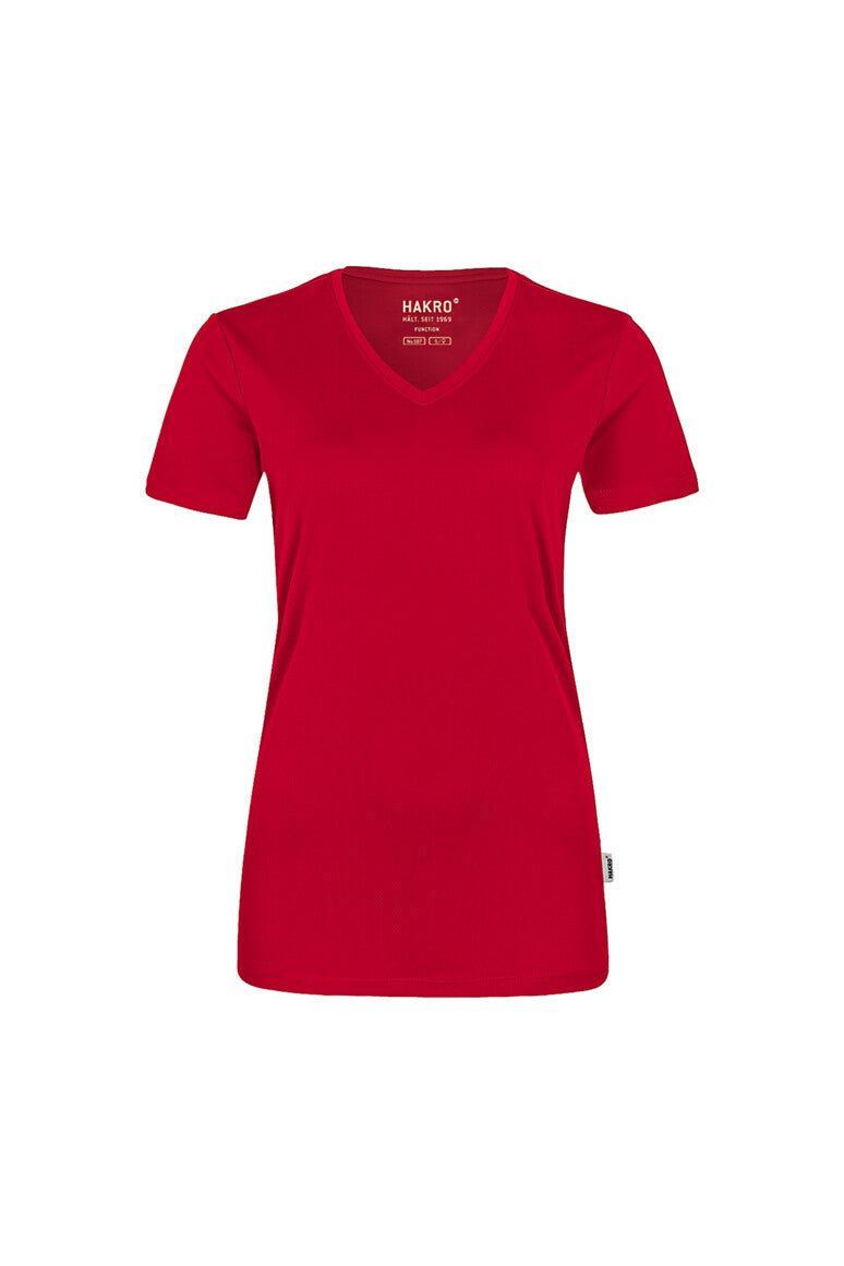 HAKRO Damen V-Shirt COOLMAX® - Rot - 1