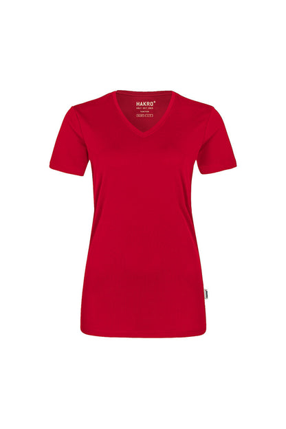 HAKRO Damen V-Shirt COOLMAX® - Rot - 1