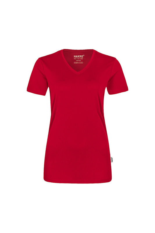 HAKRO Damen V-Shirt COOLMAX® - Rot - 1