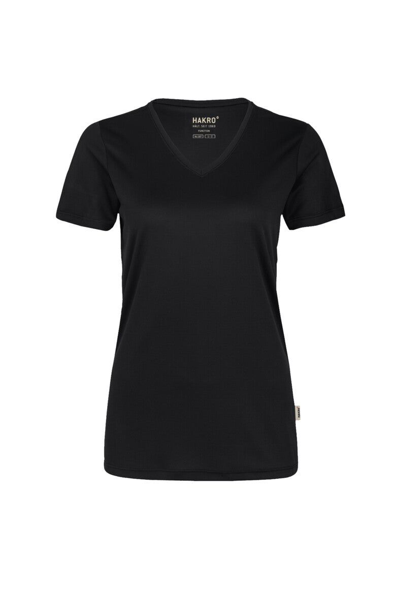 HAKRO Damen V-Shirt COOLMAX® - Schwarz - 1