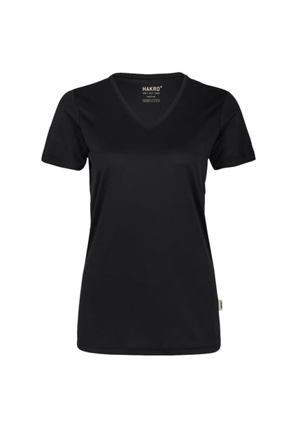 HAKRO Damen V-Shirt COOLMAX® - Schwarz - 1