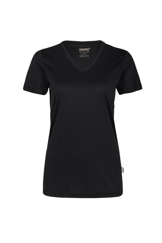HAKRO Damen V-Shirt COOLMAX® - Schwarz - 1