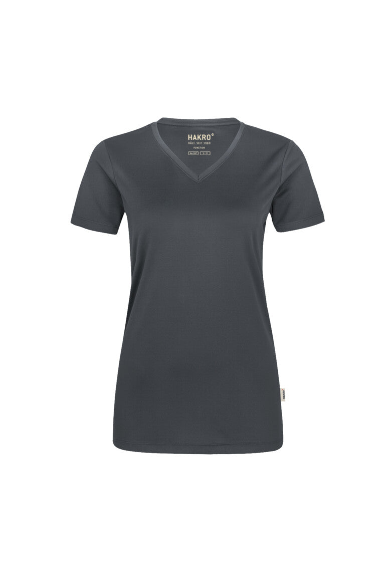 HAKRO Damen V-Shirt COOLMAX® - Anthrazit - 1