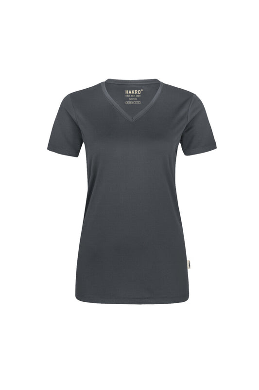 HAKRO Damen V-Shirt COOLMAX® - Anthrazit - 1