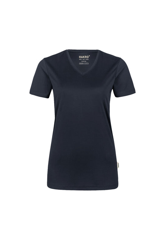 HAKRO Damen V-Shirt COOLMAX® - Tinte - 1