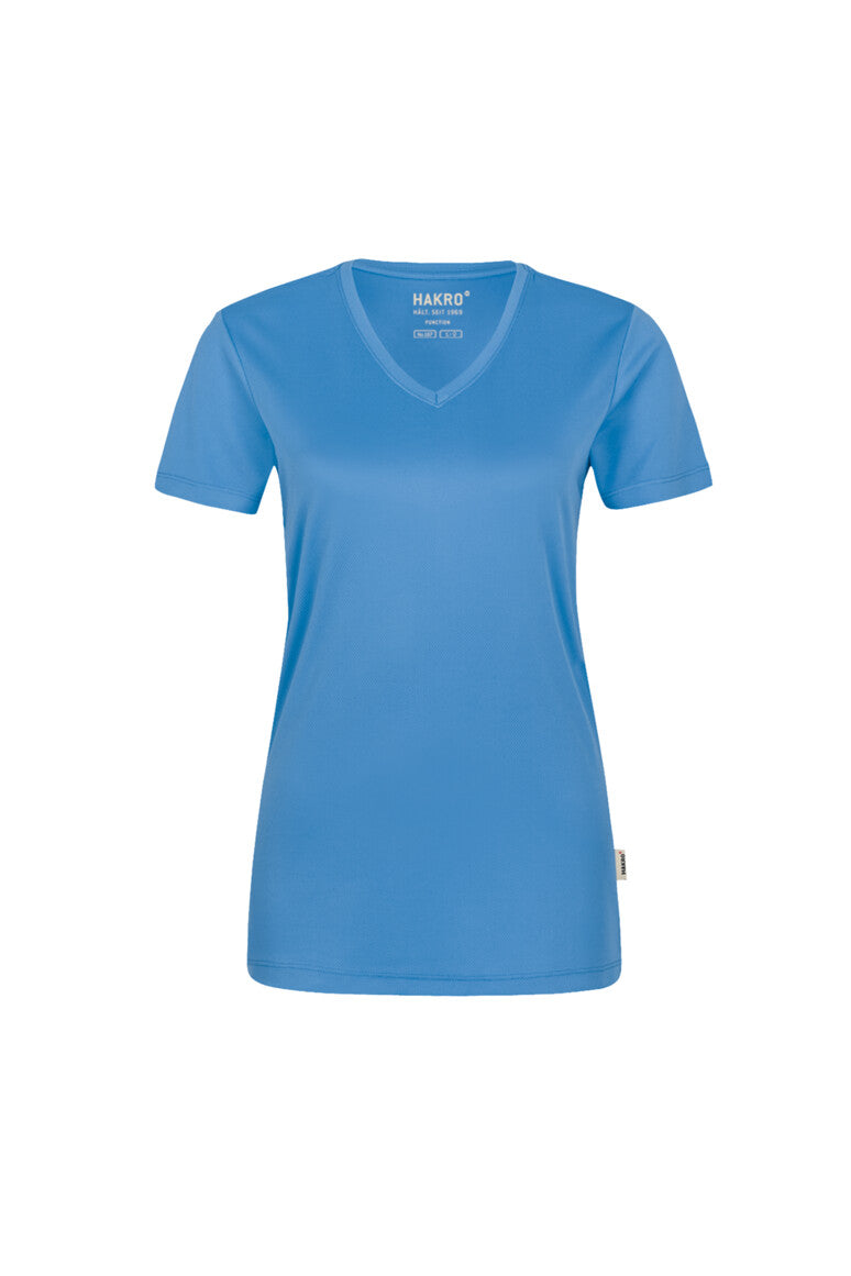 HAKRO Damen V-Shirt COOLMAX® - Malibublau - 1