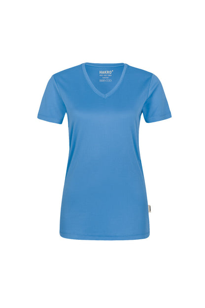 HAKRO Damen V-Shirt COOLMAX® - Malibublau - 1