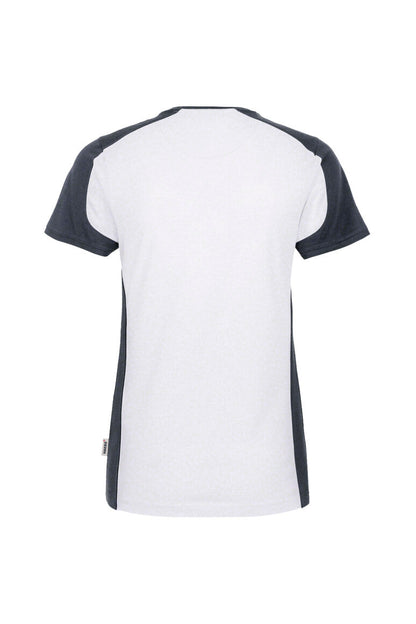 HAKRO Damen V-Shirt Contrast MIKRALINAR® - Weiß/anthrazit - 3
