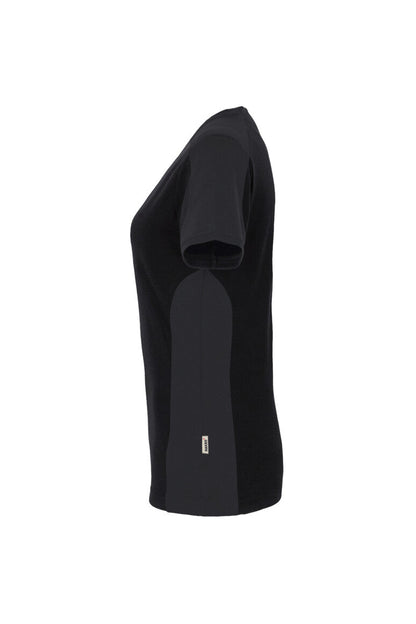 HAKRO Damen V-Shirt Contrast MIKRALINAR® - Schwarz/anthrazit - 2