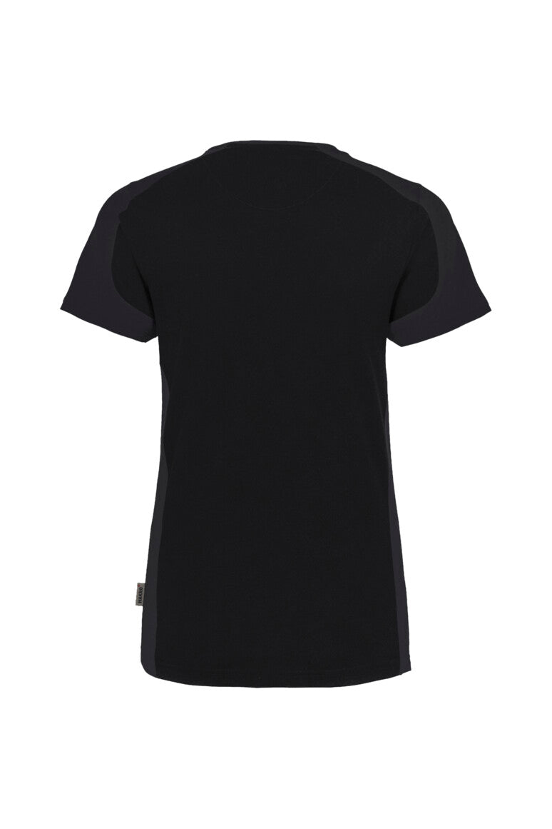 HAKRO Damen V-Shirt Contrast MIKRALINAR® - Schwarz/anthrazit - 3