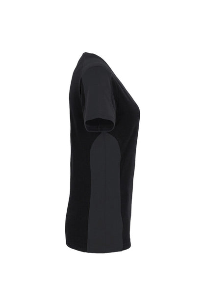 HAKRO Damen V-Shirt Contrast MIKRALINAR® - Schwarz/anthrazit - 4