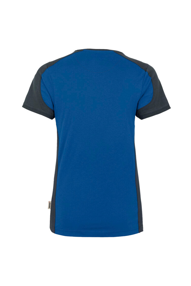 HAKRO Damen V-Shirt Contrast MIKRALINAR® - Royalblau/anthrazit - 3