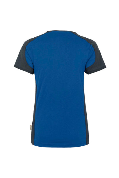 HAKRO Damen V-Shirt Contrast MIKRALINAR® - Royalblau/anthrazit - 3