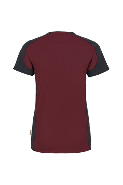 HAKRO Damen V-Shirt Contrast MIKRALINAR® - Weinrot/anthrazit - 3