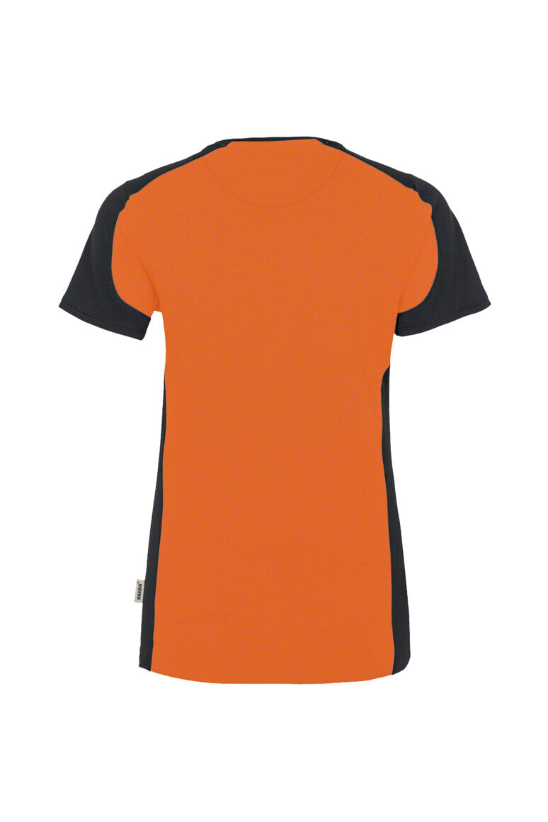 HAKRO Damen V-Shirt Contrast MIKRALINAR® - Orange/anthrazit - 3