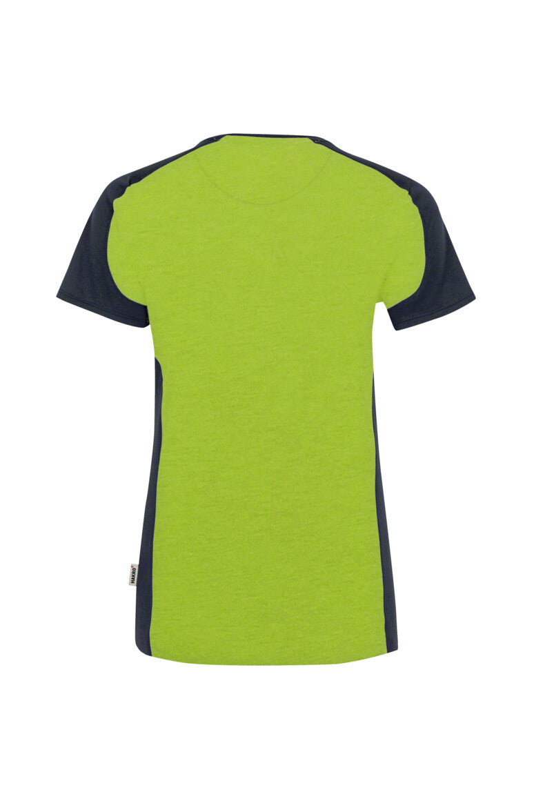 HAKRO Damen V-Shirt Contrast MIKRALINAR® - Kiwi/anthrazit - 3