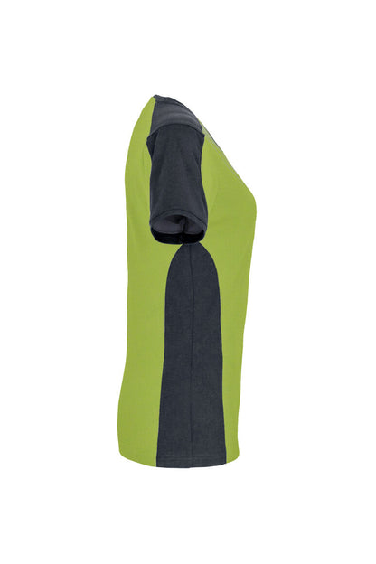 HAKRO Damen V-Shirt Contrast MIKRALINAR® - Kiwi/anthrazit - 4