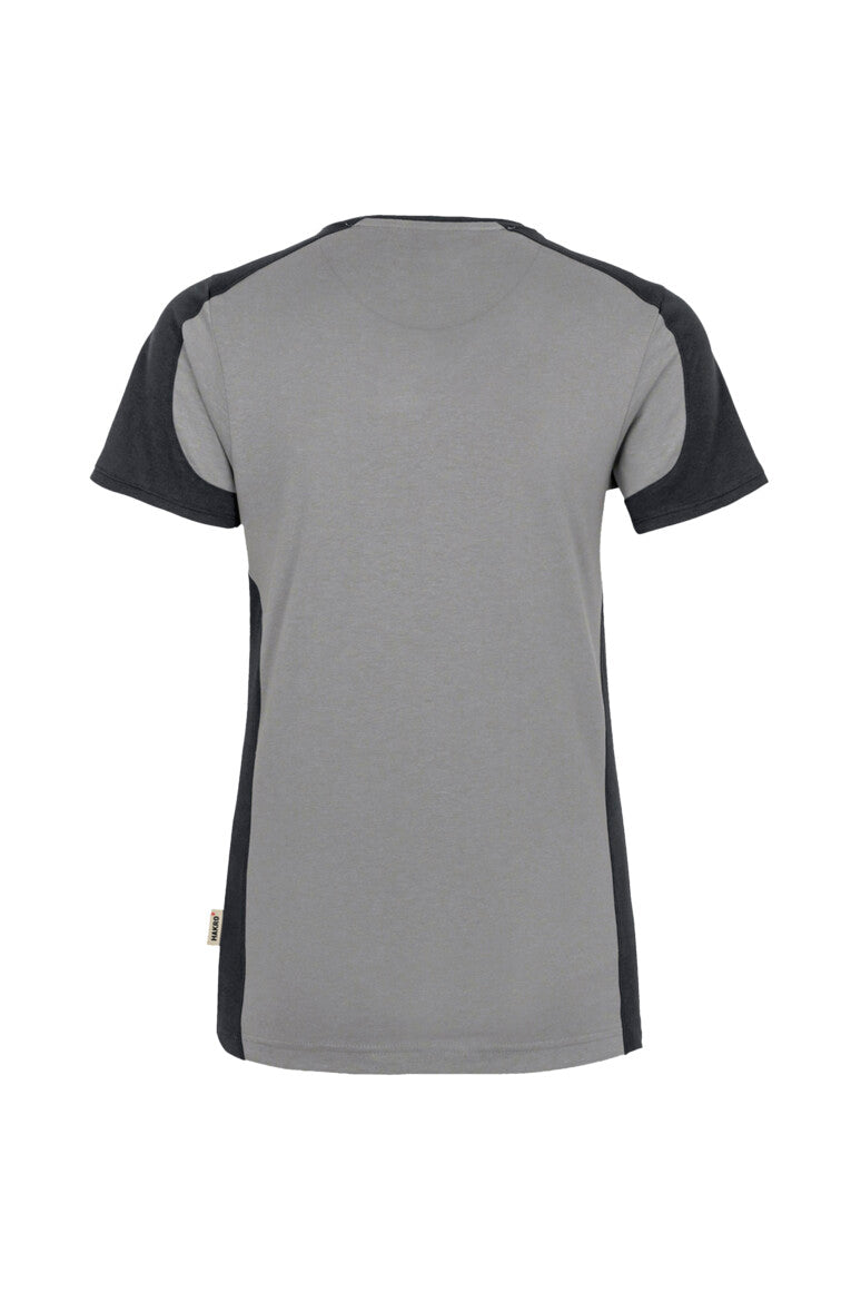 HAKRO Damen V-Shirt Contrast MIKRALINAR® - Titan/anthrazit - 3