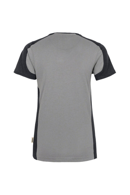 HAKRO Damen V-Shirt Contrast MIKRALINAR® - Titan/anthrazit - 3