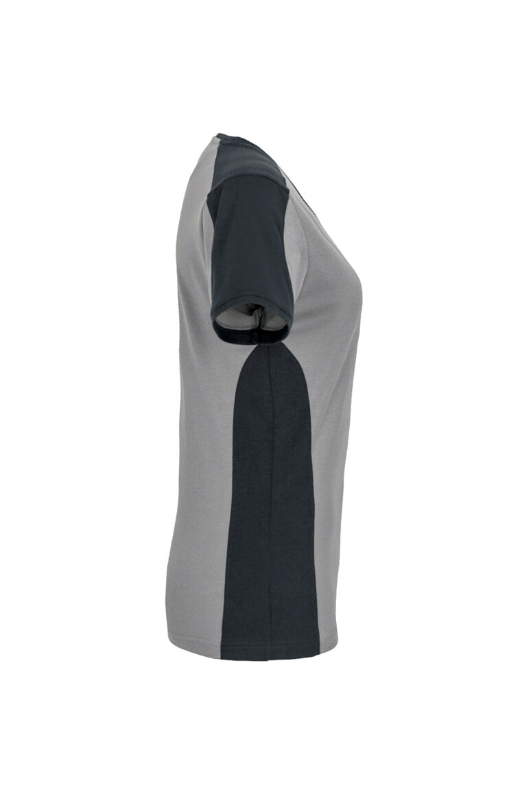 HAKRO Damen V-Shirt Contrast MIKRALINAR® - Titan/anthrazit - 4