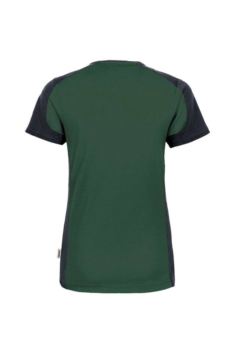 HAKRO Damen V-Shirt Contrast MIKRALINAR® - Tanne/anthrazit - 3