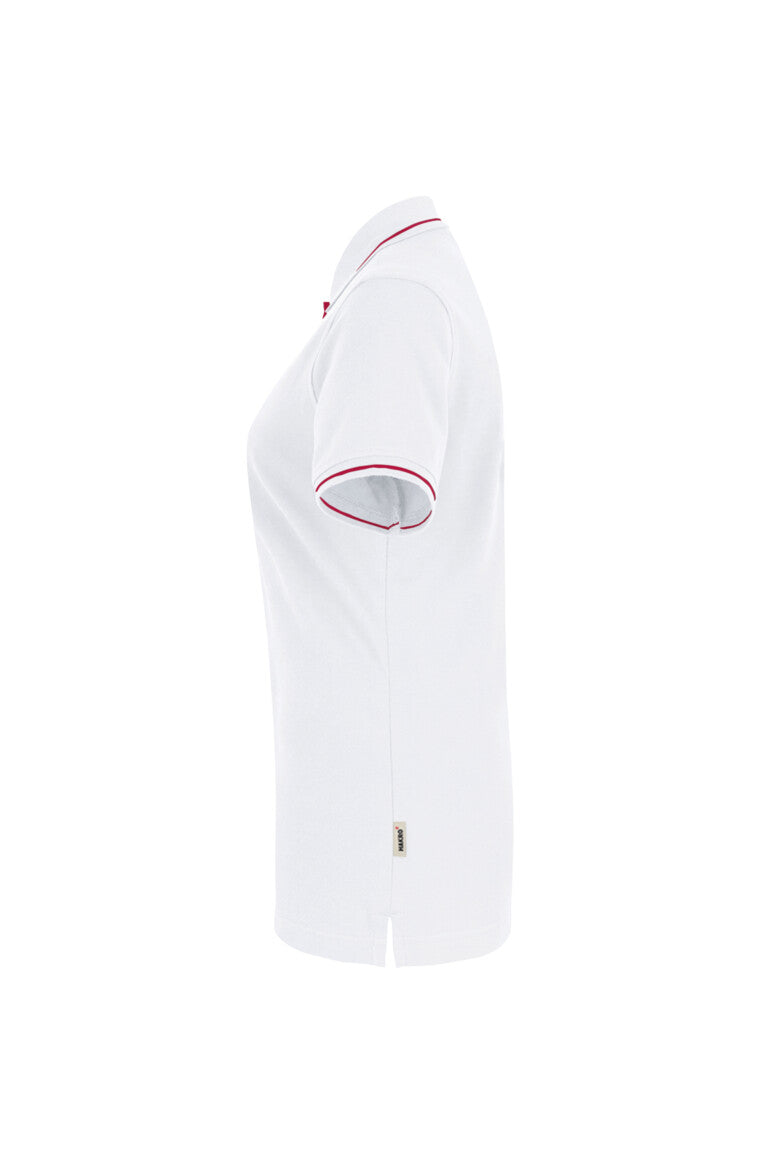 HAKRO Damen Poloshirt Casual - Weiß/rot - 2